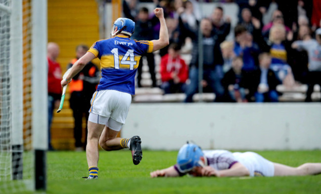 John McGrath celebrates scoring their third goal