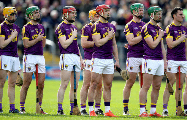 Wexford stand for the national anthem