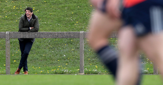 Former Munster player Donncha O'Callaghan watches training