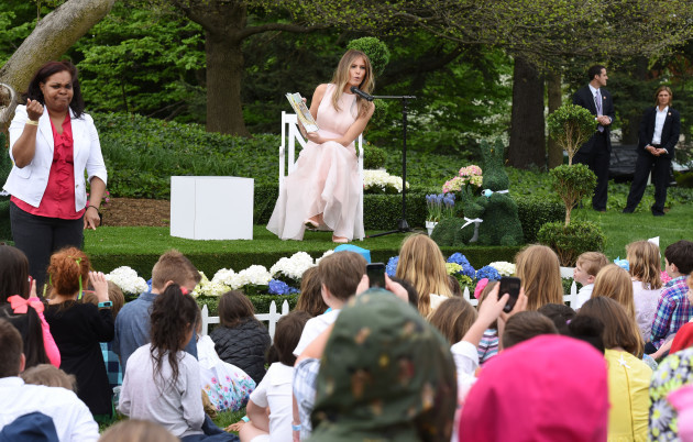 DC: US President Donald Trump and First Lady Melania Trump attend the annual White House Easter Egg roll