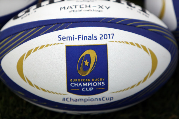 A general view of a Champions Cup match ball