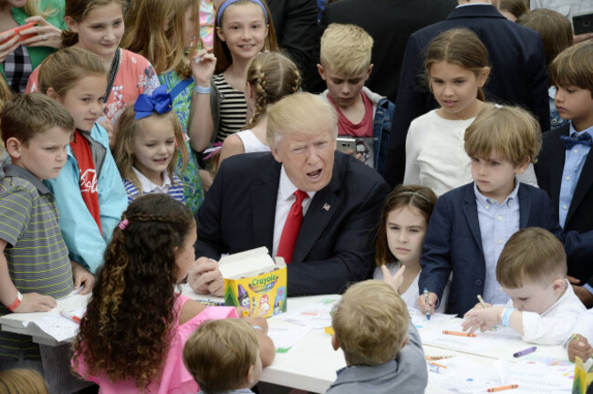 DC: US President Donald Trump and First Lady Melania Trump Attend the Annual White House Easter Egg Roll