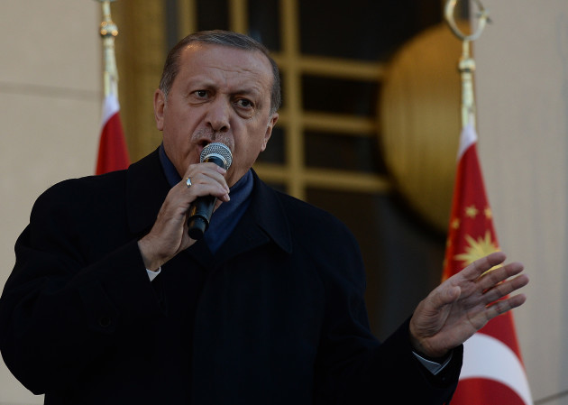President Erdogan Addresses Supporters - Ankara