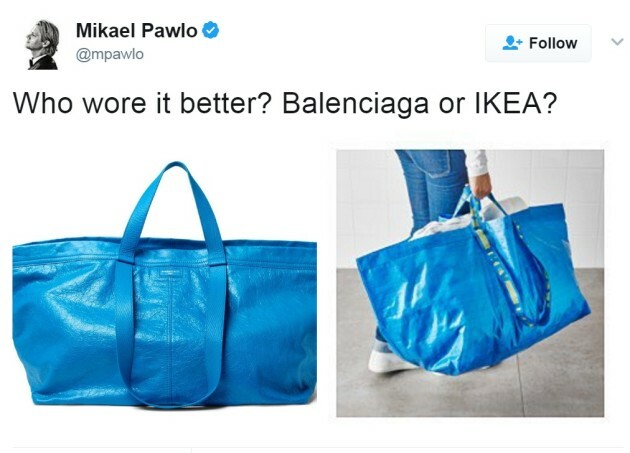 Fashion label Balenciaga is selling a big blue IKEA bag lookalike for €2000