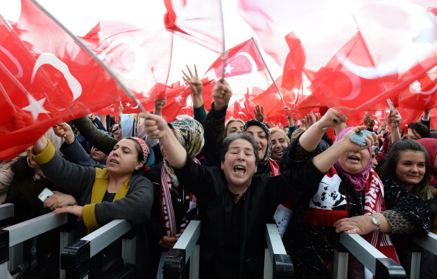 President Erdogan Addresses Supporters - Ankara