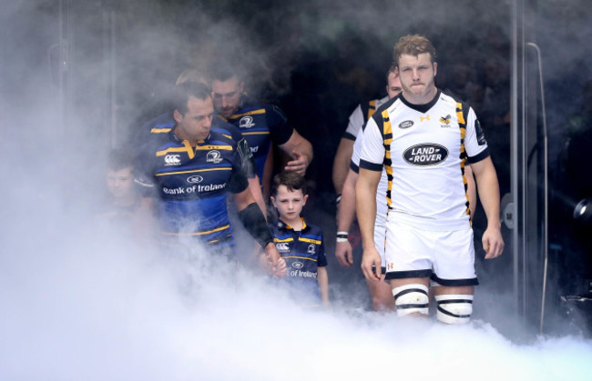 Isa Nacewa and Joe Launchbury lead out their teams