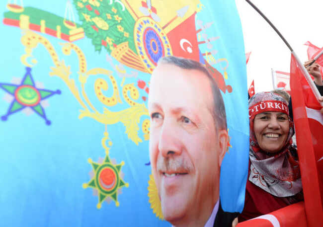 President Erdogan Addresses Supporters - Ankara