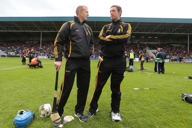 Henry Shefflin and Michael Fennelly on the pitch before the game