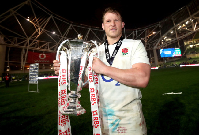 Dylan Hartley celebrates