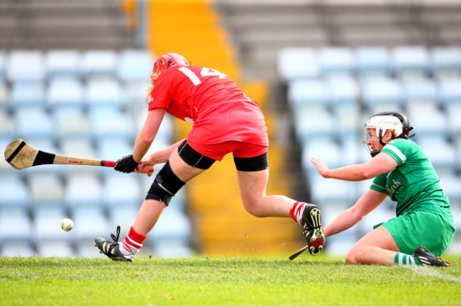 Niamh McCarthy scores a goal