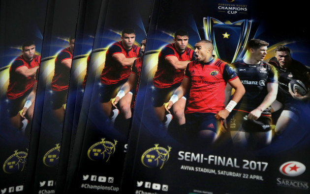 A view of the match day program