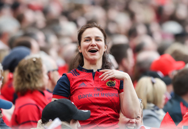 A Munster fan during the game