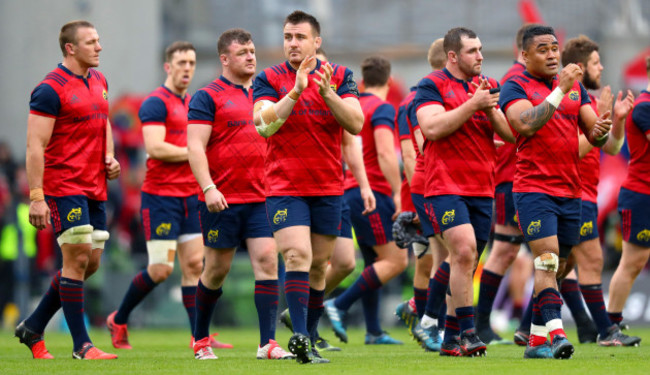 Niall Scannell applauds their supporters