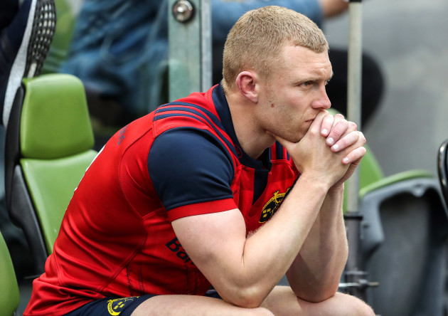 Keith Earls dejected in the closing stages of the game