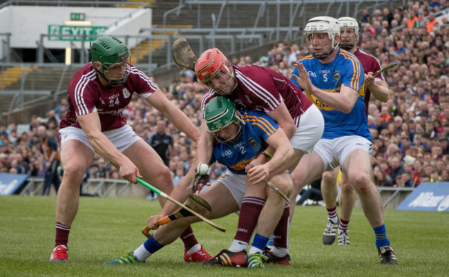 Niall Burke and Conor Whelan with Cathal Barrett