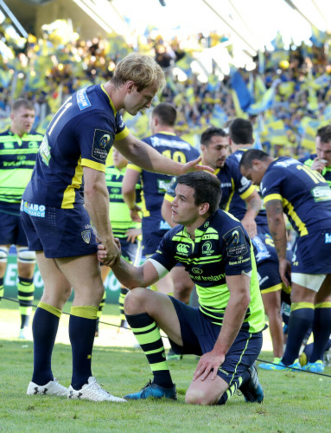 Johnny Sexton is consoled by Nick Abendanon