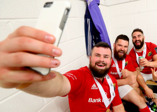 Kevin O’Byrne, Rory Burke and Peter McCabe celebrate