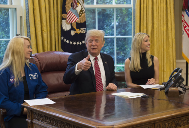 DC: President Trump hosts a video conference with NASA astronauts aboard the International Space Station