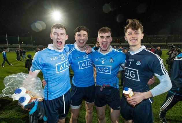 Aaron Elliott, Tony O'Sullivan Sean McMahon and Evan Comerford celebrate