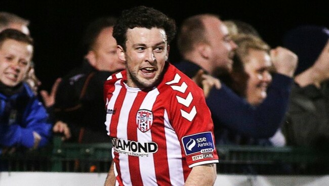 Barry McNamee celebrates his goal