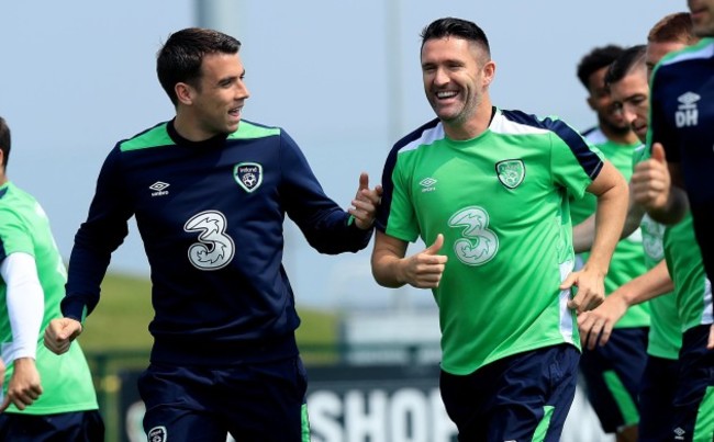 Seamus Coleman and Robbie Keane