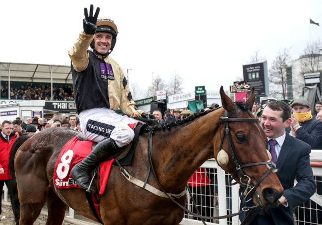 Ruby Walsh onboard Nichols Canyon celebrates winning