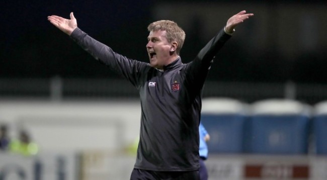 Stephen Kenny appeals to the referee for a penalty