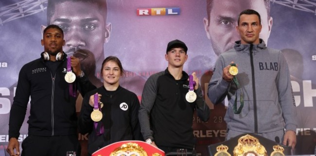 Anthony Joshua, Katie Taylor, Luke Campbell and Wladimir Klitschko with their Olympic medals