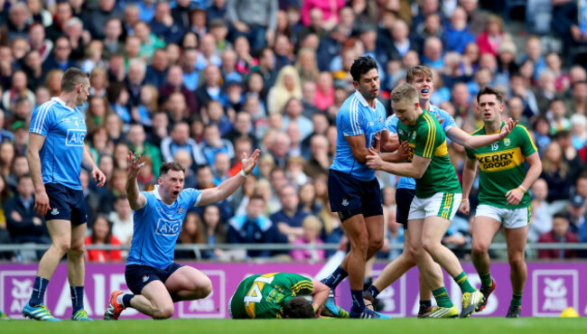 Philip McMahon reacts after conceding a free