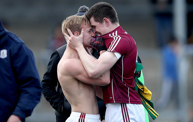 Liam Kelly and Sean Andy O Ceallaigh celebrate after the game