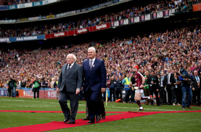 President Michael D Higgins and GAA President Aogan O' Fearghail