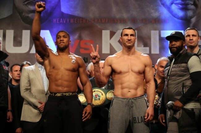 Anthony Joshua v Wladimir Klitschko Weigh In - Wembley Arena