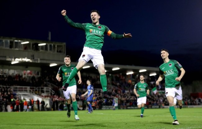 Johnny Dunleavy celebrates scoring