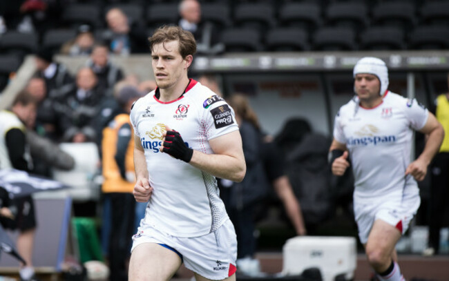 Andrew Trimble takes to the pitch