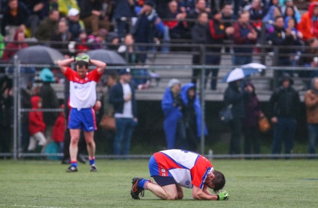 Killian Moynagh dejected at the final whistle