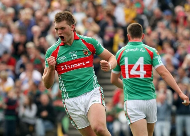 Aidan O'Shea celebrates scoring a goal