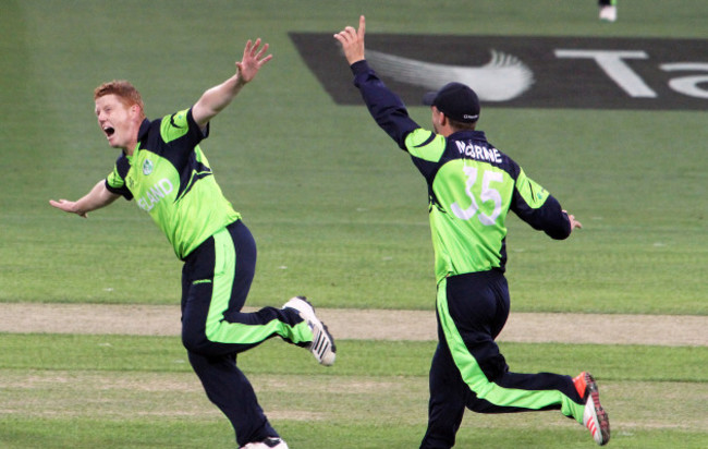 Kevin O'Brien celebrates winning