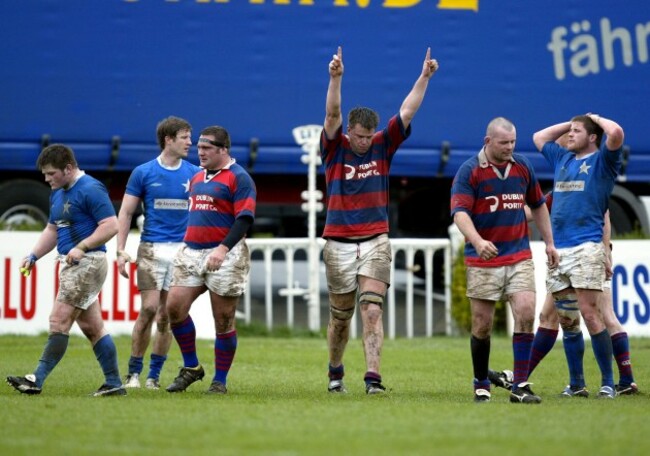 Andy Wood celebrates Clontarf's win