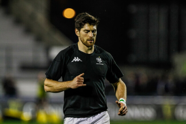 Ian McKinley during the warm up