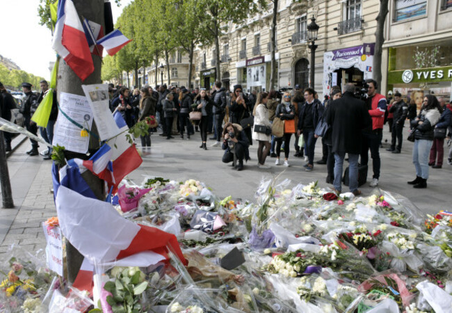 Tribute To Victims of Champs Elysees Terror Attack - Paris