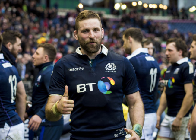 John Barclay celebrates winning