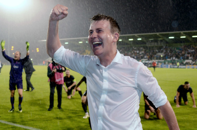 Stephen Kenny celebrates after the game