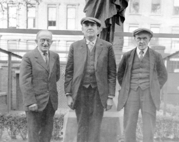 John Curry (centre) with Patrick Hill, another of the Knock visionaries and one of their friends in New York