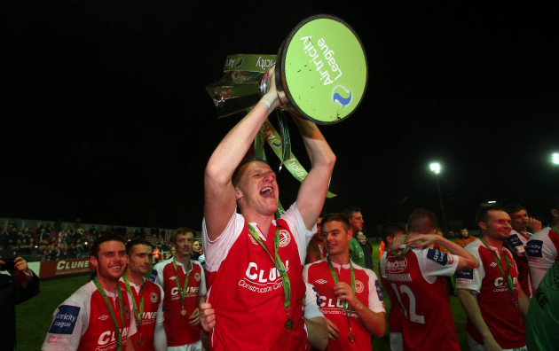 Anto Flood celebrates with the trophy