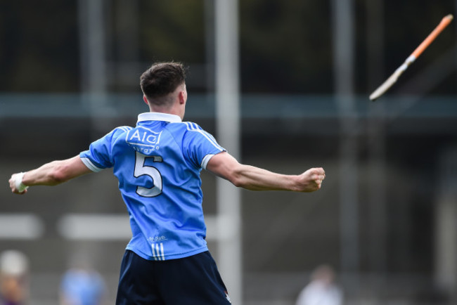 Lee Gannon celebrates at the final whistle