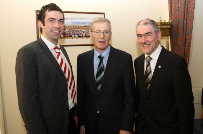 Joe McMahon, Gregory Campbell and Mickey Harte
