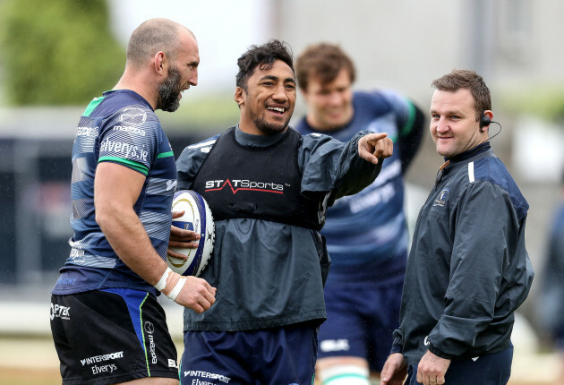 Bundee Aki, John Muldoon and Conor McPhillips