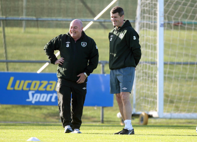 Roy Keane with kit man Dick Redmond
