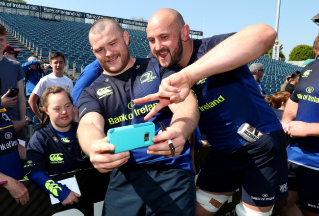 Jack McGrath and Hayden Triggs pose for a picture with Jennifer Malone