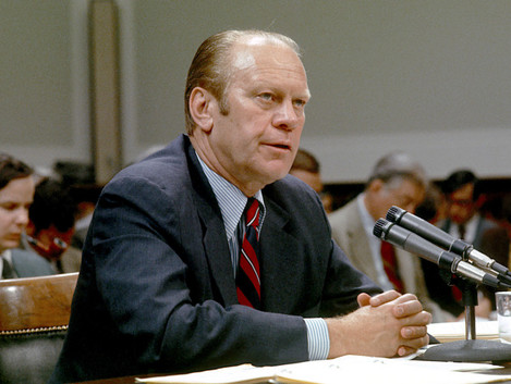 United States President Gerald R. Ford testifies before the United States...